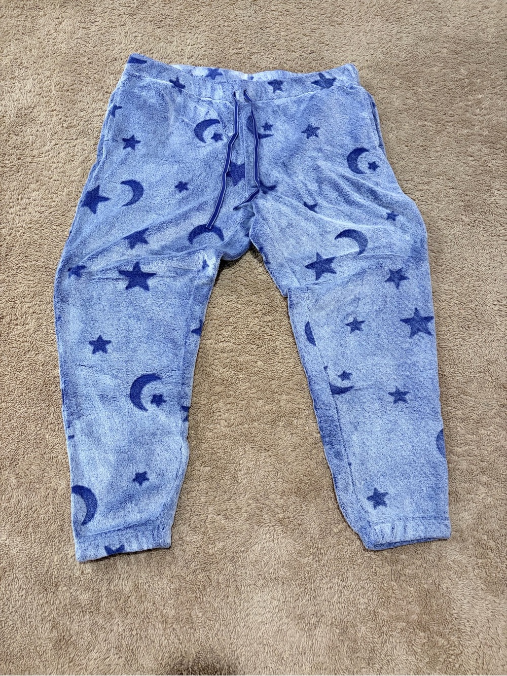 Joyspun Blue Celestial Plush Fleece Pajama Pants Moon Star Size XL (16-18) - 026
